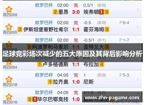 足球竞彩场次减少的五大原因及其背后影响分析